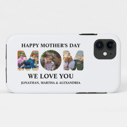 Create your own 3 photo collage Happy Mothers day iPhone 11 Case