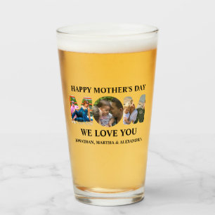 Create your own 3 photo collage Happy Mothers day Glass