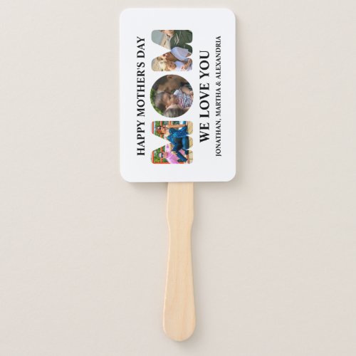 Create your own 3 photo collage Happy Mothers day Hand Fan