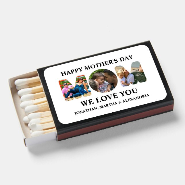 Create your own 3 photo collage Happy Mothers day Matchboxes (Front Open)