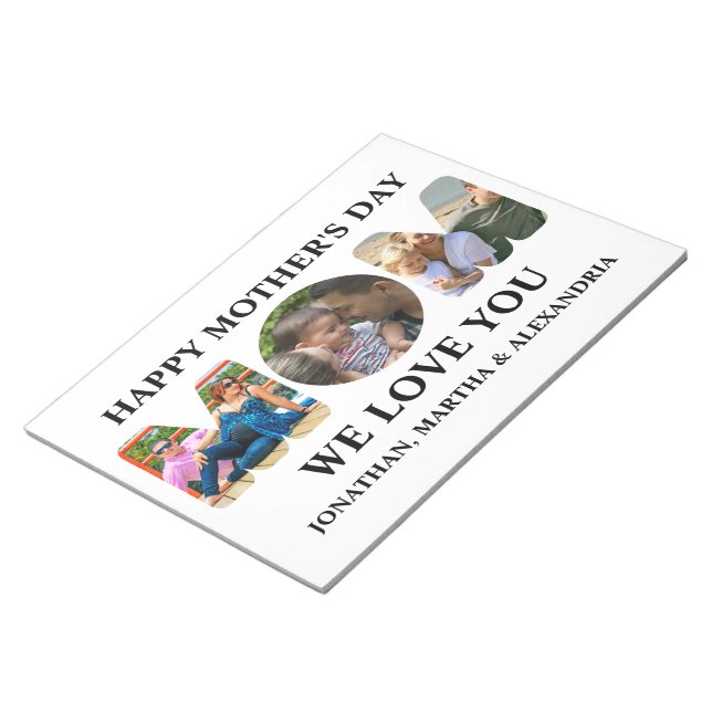 Create your own 3 photo collage Happy Mothers day Notepad (Angled)