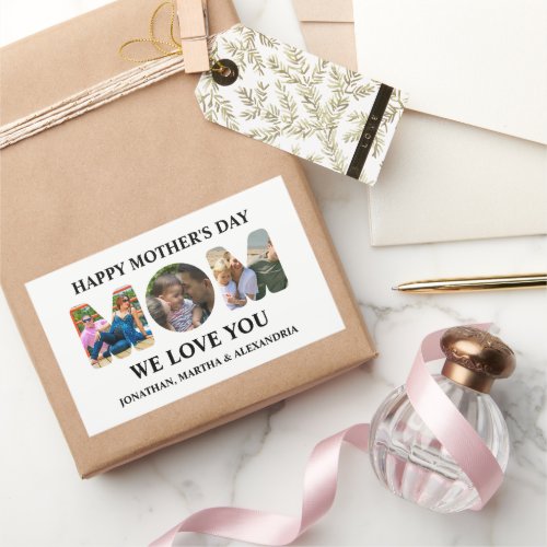 Create your own 3 photo collage Happy Mothers day Rectangular Sticker