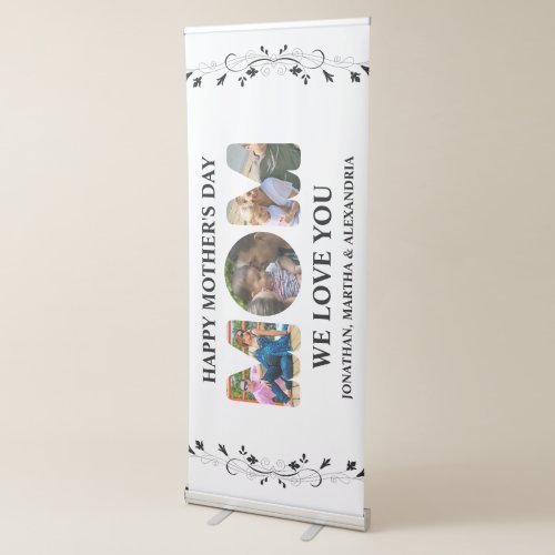 Create your own 3 photo collage Happy Mothers day Retractable Banner