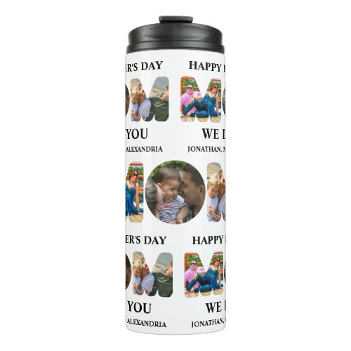 Create your own 3 photo collage Happy Mothers day Thermal Tumbler