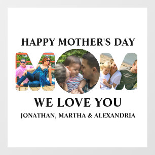 Create your own 3 photo collage Happy Mothers day Wall Decal