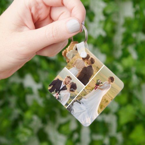 Create Your Own 3 Photo Collage Keychain