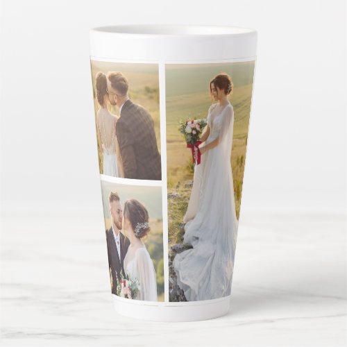 Create Your Own 3 Photo Collage Latte Mug