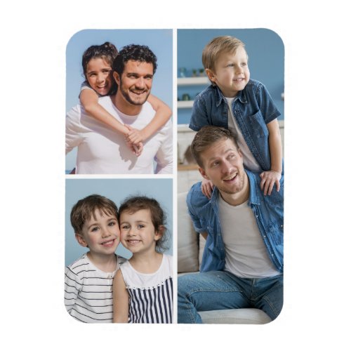 Create Your Own 3 Photo Collage Magnet