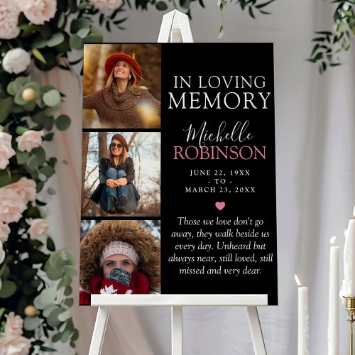 Create Your Own 3 Photo Collage Memorial Funeral Foam Board