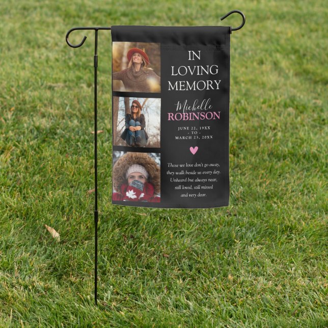 Create Your Own 3 Photo Collage Memorial  Garden Flag (In SItu)