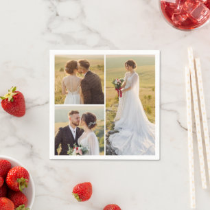 Create Your Own 3 Photo Collage Napkins