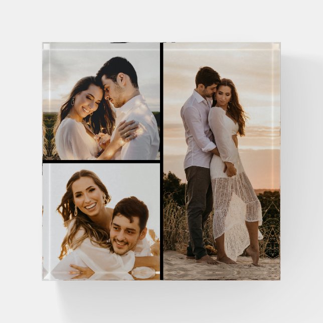 Create Your Own 3 Photo Collage Paperweight (Front)