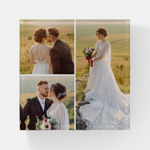 Create Your Own 3 Photo Collage Paperweight