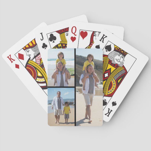 Create Your Own 3 Photo Collage  Poker Cards (Back)