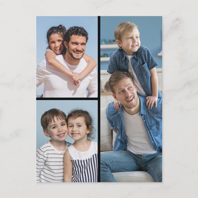 Create Your Own 3 Photo Collage Postcard (Front)