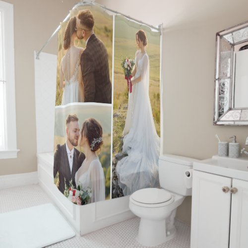Create Your Own 3 Photo Collage Shower Curtain