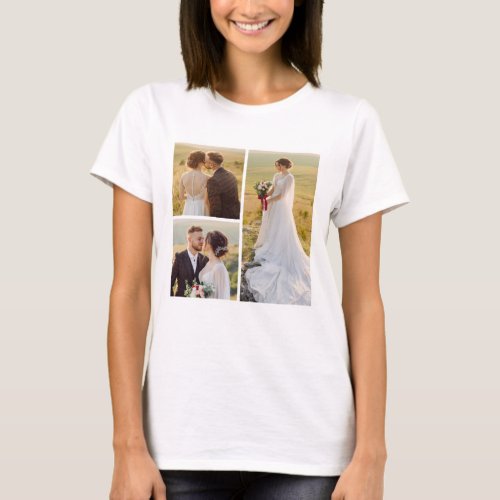 Create Your Own 3 Photo Collage T_Shirt