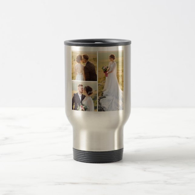 Create Your Own 3 Photo Collage Travel Mug (Center)