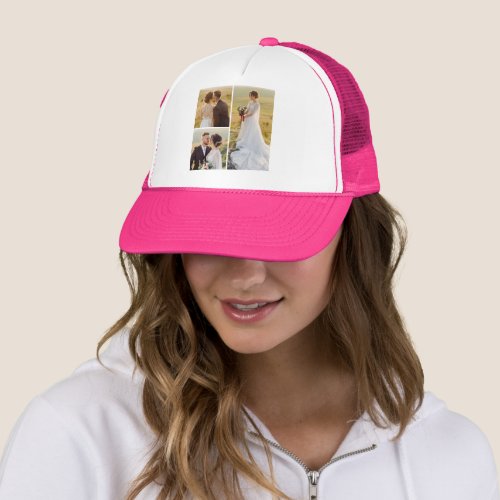Create Your Own 3 Photo Collage Trucker Hat