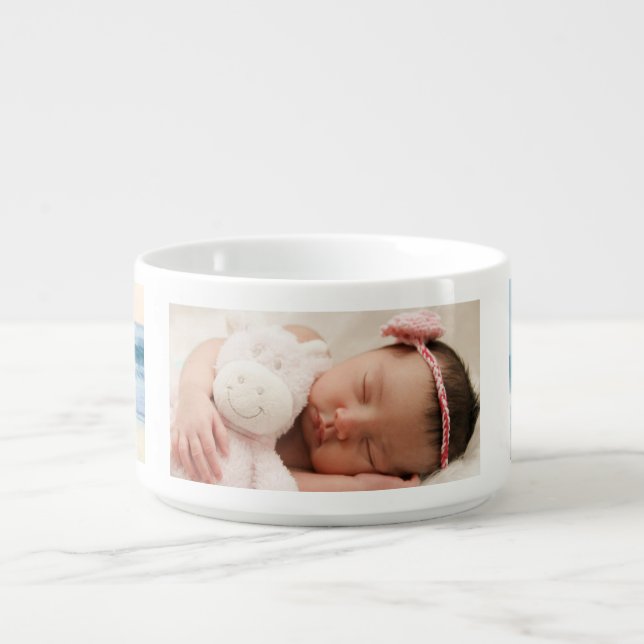 Create Your Own 3 Photo Personalized Bowl (Center)