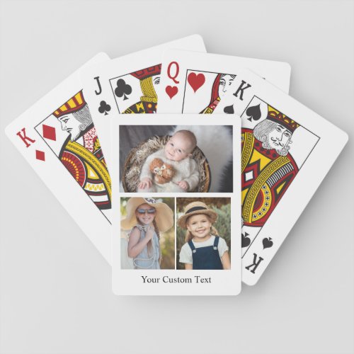 Create Your Own 3 Photo Text  Playing Cards