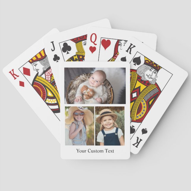 Create Your Own 3 Photo Text  Poker Cards (Back)