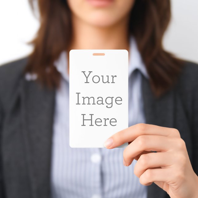 Custom Badge, Orientation: Vertical, Attachment: None, Size: 3" x 5" (Presented)