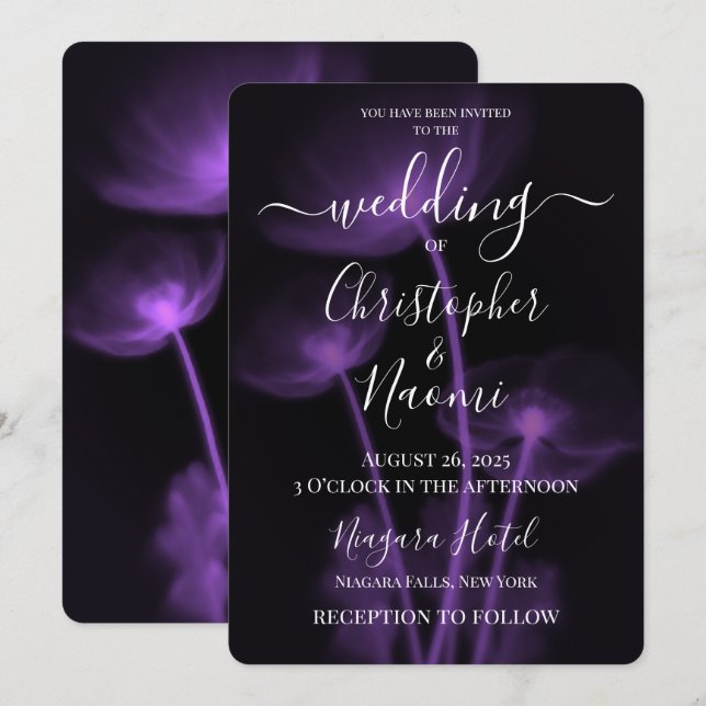 Create Your Own - 3 X-Ray Flowers Wedding Invitation (Front/Back)