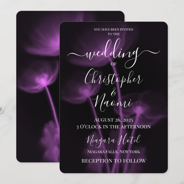 Create Your Own - 3 X-Ray Flowers Wedding Invitation (Front/Back)