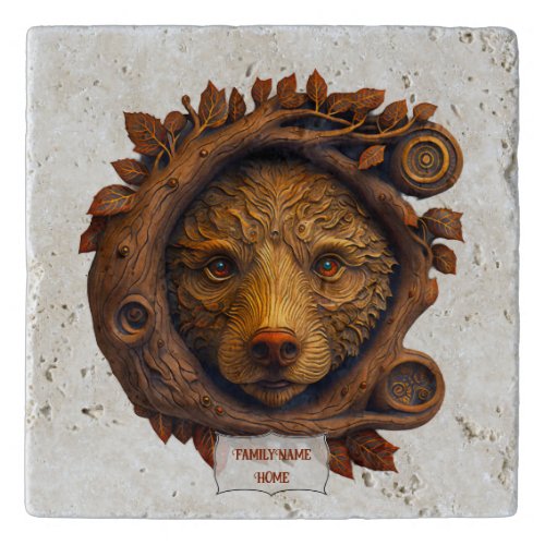 Create Your Own 3D Faux Bois Golden Carved Bear Trivet