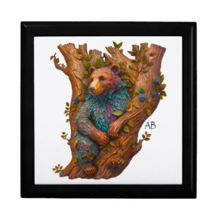 Create Your Own 3D Faux Bois Wood Carved Bear Gift Box