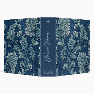 Create Your Own 3D Teal Embossed Vintage Floral 3 Ring Binder