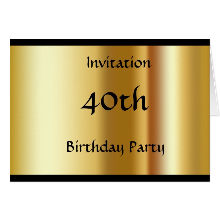 Create your Own 40th Birthday  Invitation Card