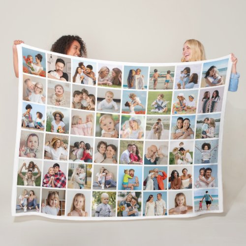 Create Your Own 48 Photo Collage Fleece Blanket