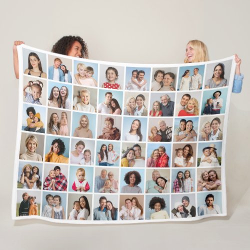 Create Your Own 48 Photo Collage Fleece Blanket