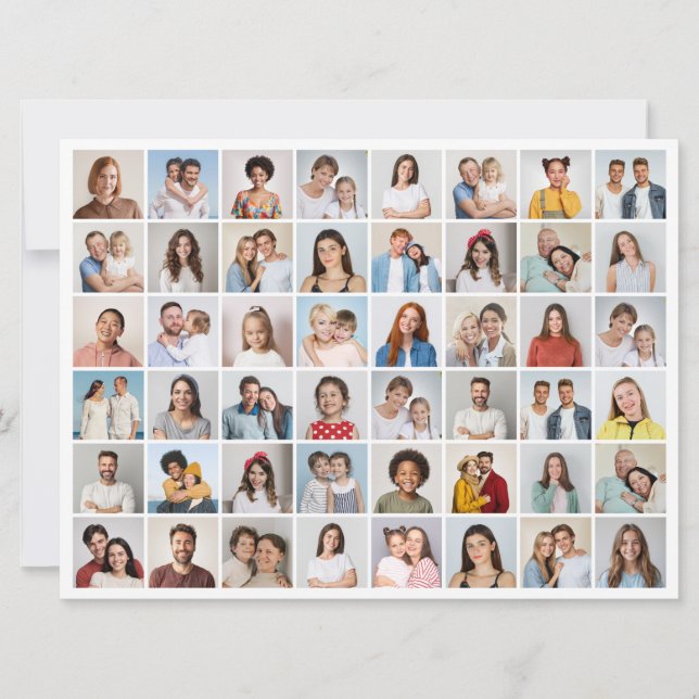 Create Your Own 48 Photo Collage Greeting Card (Front)