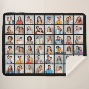 Create Your Own 48 Photo Collage Sherpa Blanket