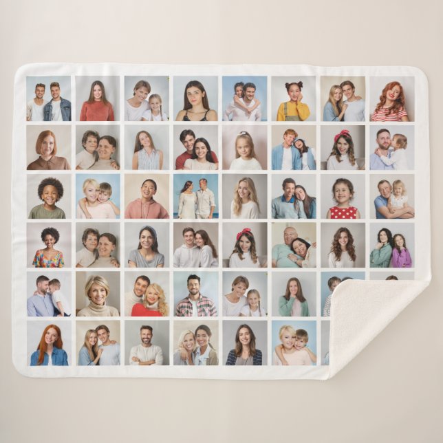 Create Your Own 48 Photo Collage  Sherpa Blanket (Front (Horizontal))