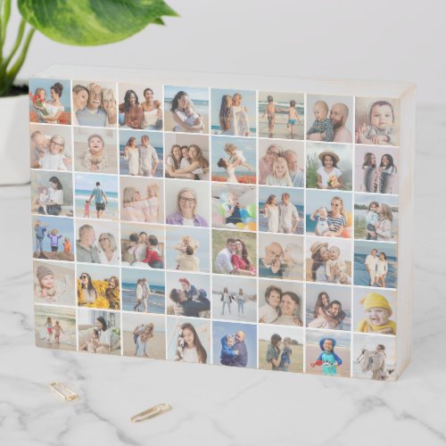 Create Your Own 48 Photo Collage Wooden Box Sign