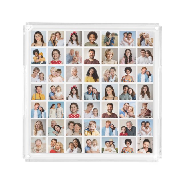 Create Your Own 49 Photo Collage Acrylic Tray (Front)