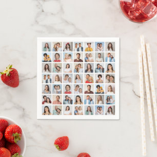 Create Your Own 49 Photo Collage Napkins