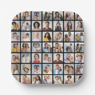 Create Your Own 49 Photo Collage Paper Plates
