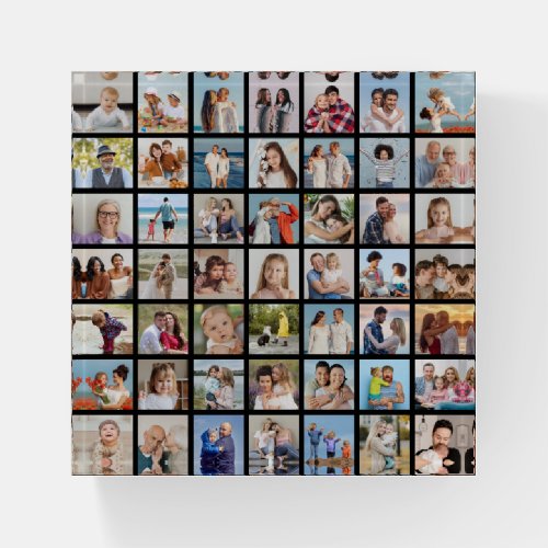 Create Your Own 49 Photo Collage Paperweight