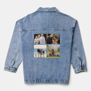 Create Your Own 4 Family Photo Collage Custom Denim Jacket