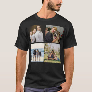 Create Your Own 4 Family Photo Collage Custom T-Shirt