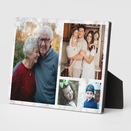 Create Your Own 4 Family Photo Collage Marble Plaque