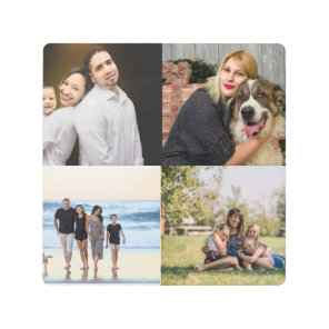 Create Your Own 4 Family Photo Collage  Metal Print