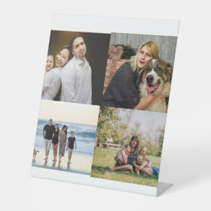 Create Your Own 4 Family Photo Collage  Pedestal Sign