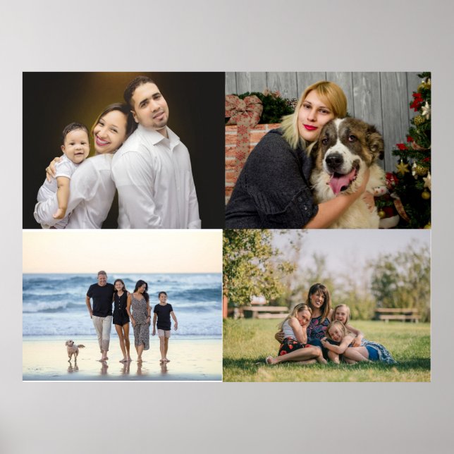 Create Your Own 4 Family Photo Collage  Poster (Front)