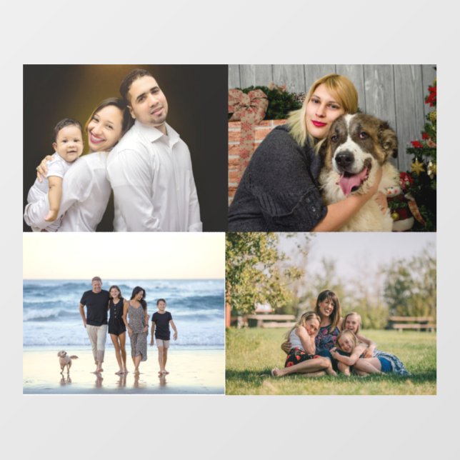 Create Your Own 4 Family Photo Collage  Wall Decal (Front)
